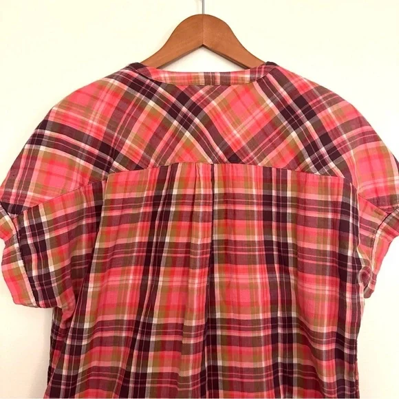 Soft Surroundings Plaid Short Sleeve Top Size Medium - Picture 10 of 12
